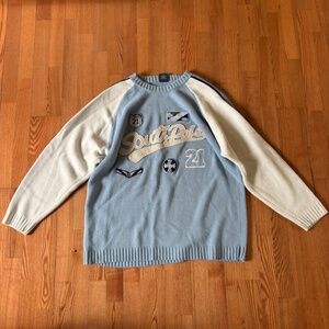Y2K Southpole Men's Crew Neck Knit Raglan Sleeve Sweater XL